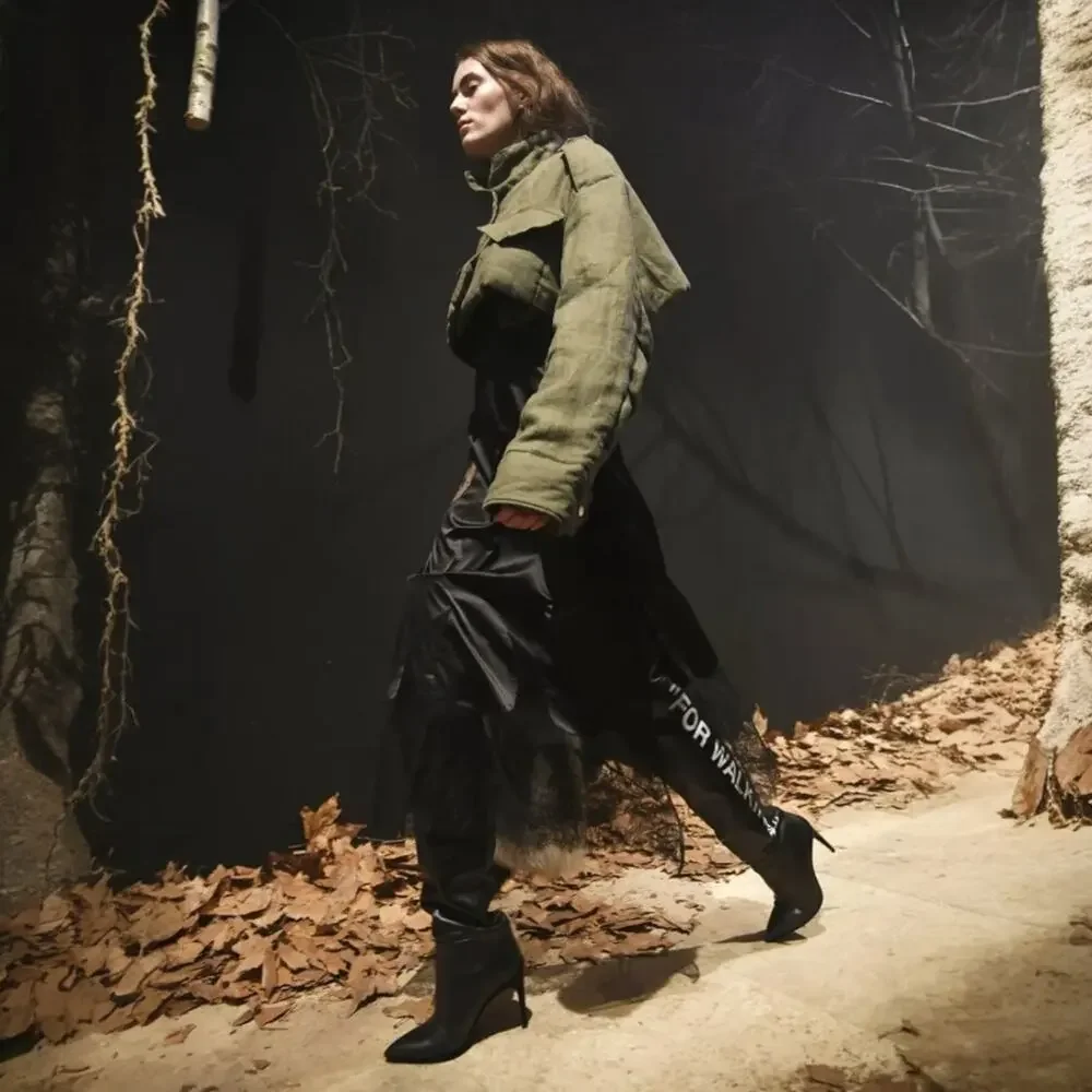 Off-White x Virgil Abloh For Walking Leather Boots 100mm - Black 36 5.5US $1425